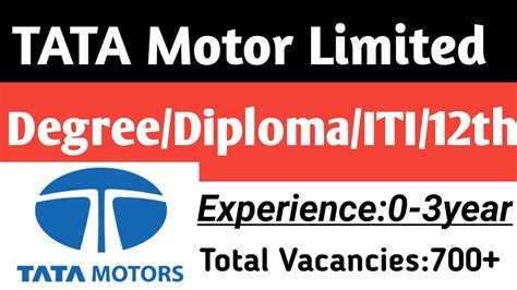 Tata Motors Limited Hiring Freshers Degree Diploma ITI Engineer