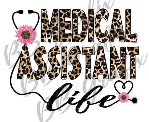 Digital Png File Medical Assistant Life Leopard Print Cheetah Etsy