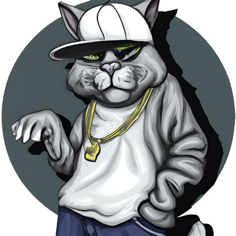 Gangsta Cat Cartoon Graphic · Creative Fabrica