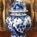 LARGE Royal Delft Peacock Ginger Jar 1979 80 Vase Garniture Delfts