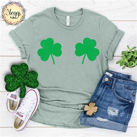 Shamrock Boobs Shake Your Shamrocks Shirt Funny St Patricks Etsy