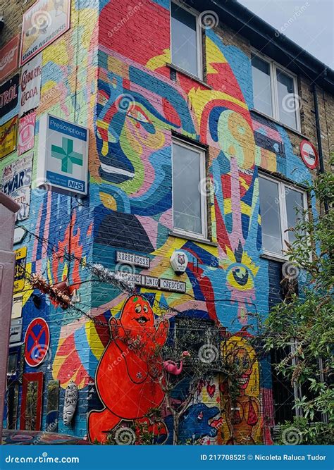 Giant Graffiti Art in Hackney, East London England UK Editorial Image