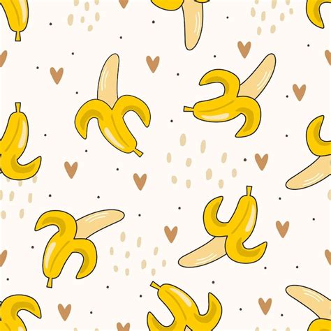 Premium Vector Cute Yellow Banana Cute Seamless Pattern