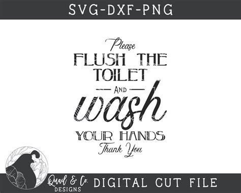 Please Flush Svg Wash Your Hands Svg Bathroom Cut File Wash Etsy