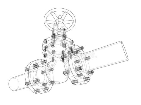 Industrial Valve. 3d Illustration Stock Illustration - Illustration of manufacturing, frame ...