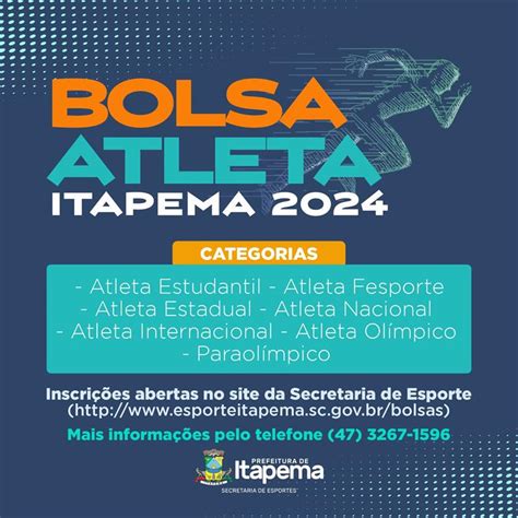 Inscri Es Abertas Para O Bolsa Atleta Portal Itapema