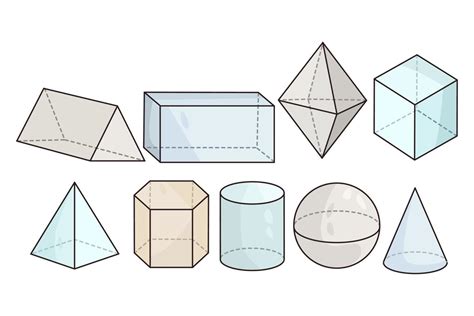 ensemble de 3d géométrique Les figures pour math classe 21339934 Art vectoriel chez Vecteezy