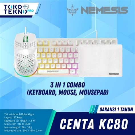 Jual NYK Nemesis Centa KC80 KC 80 Keyboard Combo 3in1 TKL Gaming Set