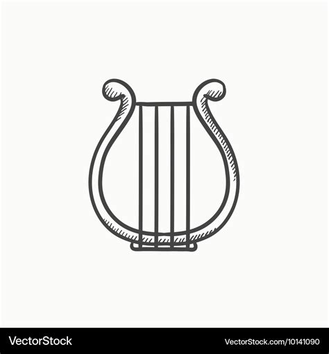 Lyre Sketch Icon Royalty Free Vector Image Vectorstock