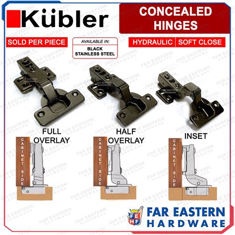 Kubler Concealed Hinges Soft Close Hydraulic Full Half Overlay