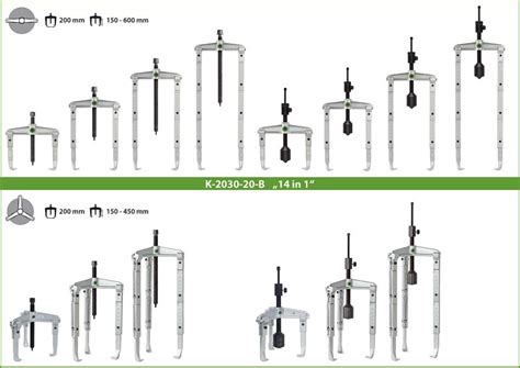 Kukko Hydraulischer 2 Und 3 Armiger Universal Abzieher Satz Spannweite