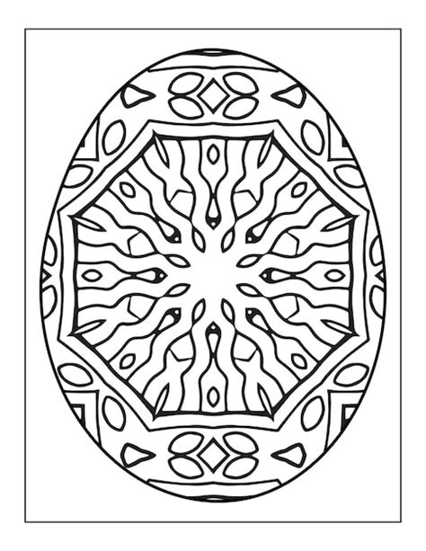 Coloriage Oeuf de Pâques avec motif floral Vecteur Premium