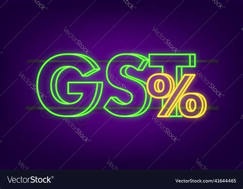 Good And Services Tax Gst Neon Indirect Royalty Free Vector