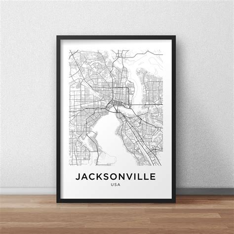 Jacksonville Map Print Jacksonville Map Download City Map | Etsy ...