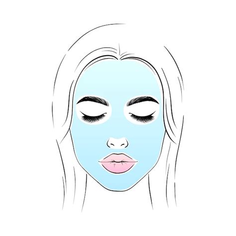 Visage De Femme Avec Masque Vecteur Premium