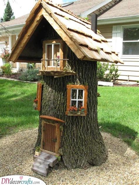 Fairy Garden Houses Diy Tree Stump Fairy House Ideas