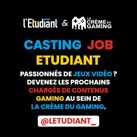 L Etudiant Et La Cr Me Du Gaming Recrutent Via Un Jeu Concours In Dit