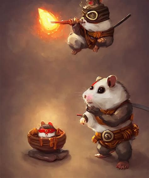 Anthropomorphic Hamster Ninja Eating Sushi Ninja Stable Diffusion