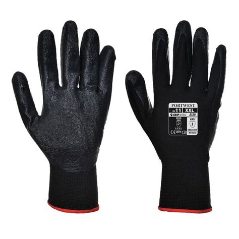 Portwest A Dexti Grip Black Nitrile Foam Gloves