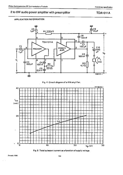 Tda A Datasheet Pages Philips To W Audio Power Amplifier