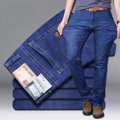 Pantalones De Mezclilla El Sticos De Lujo Para Hombre Pantalones