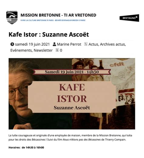 Kafe Istor Suzanne Asco T Conf Rence En Ligne D Tournements