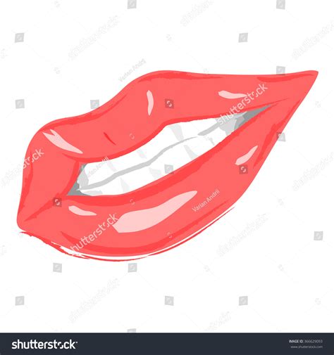 Woman Vector Lips Isolated Outline Illustration Stock Vector (Royalty ...