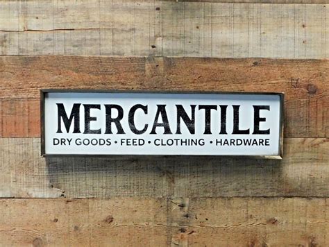 Mercantile Sign Vintage Style Wooden Sign With Frame Etsy