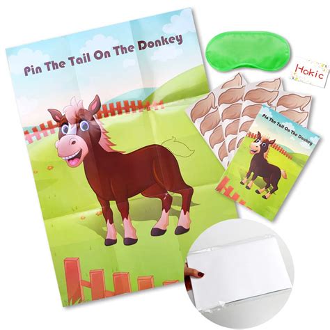 Hooqict Pin The Tail On The Donkey Game Pin The Tail Games For Kids