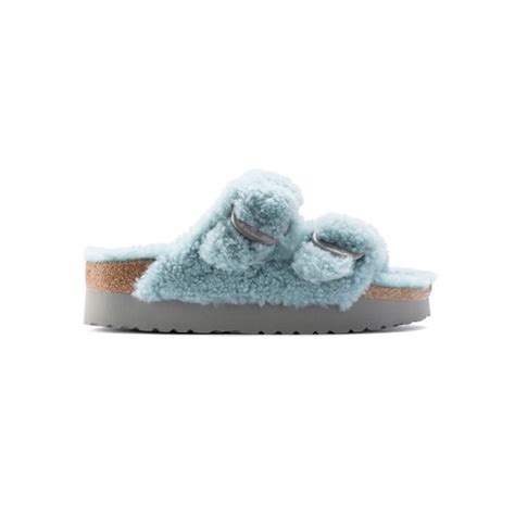 Birkenstock Shoes Birkenstock Papillio Arizona Teddy Shearling Fur Platform Sandals Faded