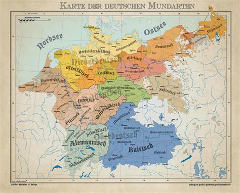 Dialects from the German Language area (1900) - Vivid Maps