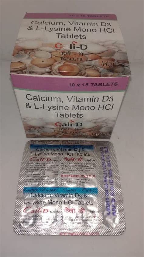 Cal O Cal Tablets Calcium Carbonate L Lysine D Packaging Type