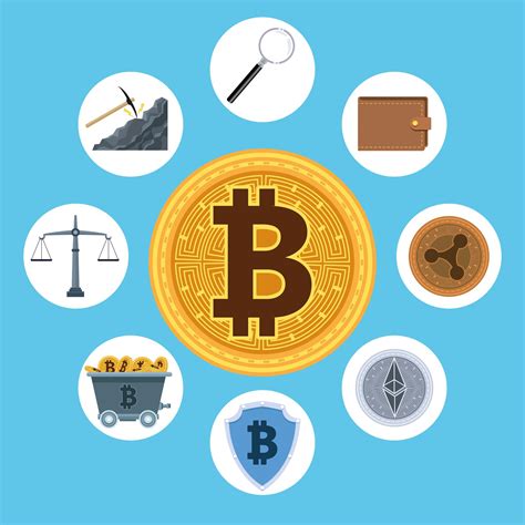 bitcoin and cyber money technology icons around 2507536 Vector Art at