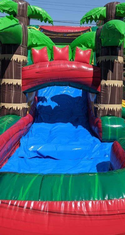 Jungle Yellow Bounce House With A Wet Slide Water Slide A Total