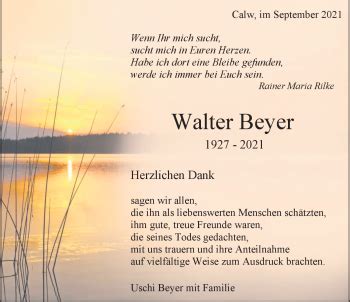 Traueranzeigen von Walter Beyer Schwarzwälder Bote Trauer