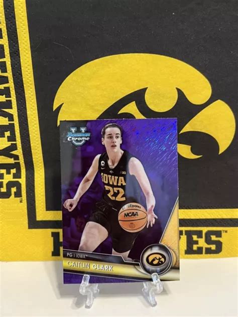 Caitlin Clark Bowman U Chrome Purple Shimmer Ssp Iowa Hawkeyes