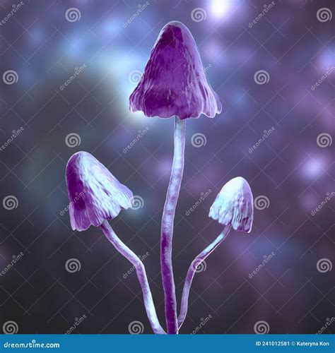 Psilocybin Mushrooms D Illustration Stock Illustration Illustration