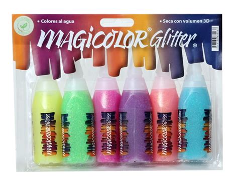 Adhesivo Magicolor Glitter Fluo 3D x6 ESTELA MONTENEGRO LIBRERÍAS