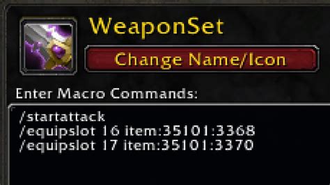 Equip Two Weapons With The Same Name Macro WotLK Classic YouTube