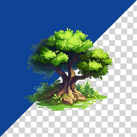 Premium PSD Illustration Of Trees Isolated On Background With AI