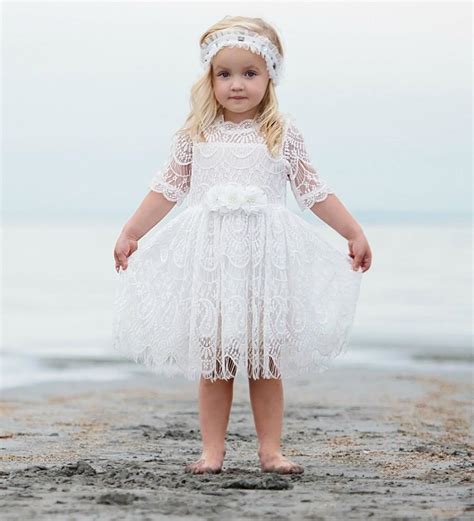 Off White Lace Flower Girl Dress, Girls Lace Dress, Off White Lace Dress, Rustic Girl Dress ...