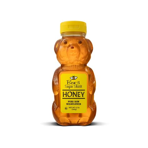 12 Oz Wildflower Honey Bear Bottle Bens Maple Syrup