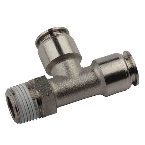 Xhnotion Pneumatic Brass Push In Fittings Male Run Tee Fittings China