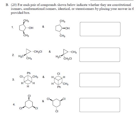 Solved B For Each Pair Of Compounds Shown Below I