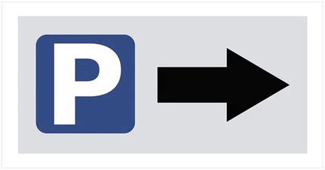 Pictogram Bord Xl Parking Met Pijl Naar Rechts X Cm