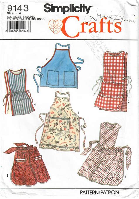 S Simplicity Uncut Vintage Sewing Pattern Half Apron Etsy