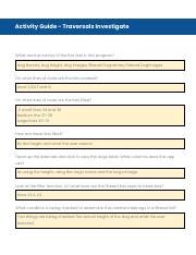 Copy Of Activity Guide Traversals Investigate Pdf Activity Guide