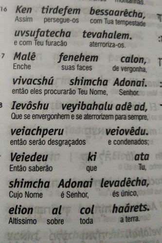 Salmos Linear Hebraico Portugu S Transliterado Mercadolivre