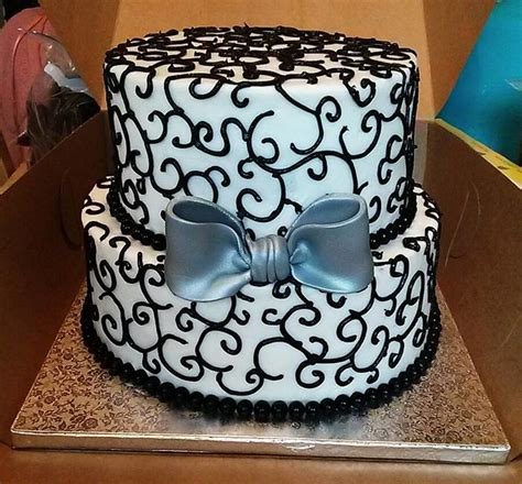 Black And Silver Filigree Cake Decorated Cake By Jeana Cakesdecor