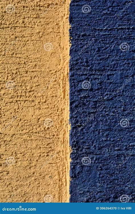 Yellow and blue wall stock photo. Image of facade, background - 306264370